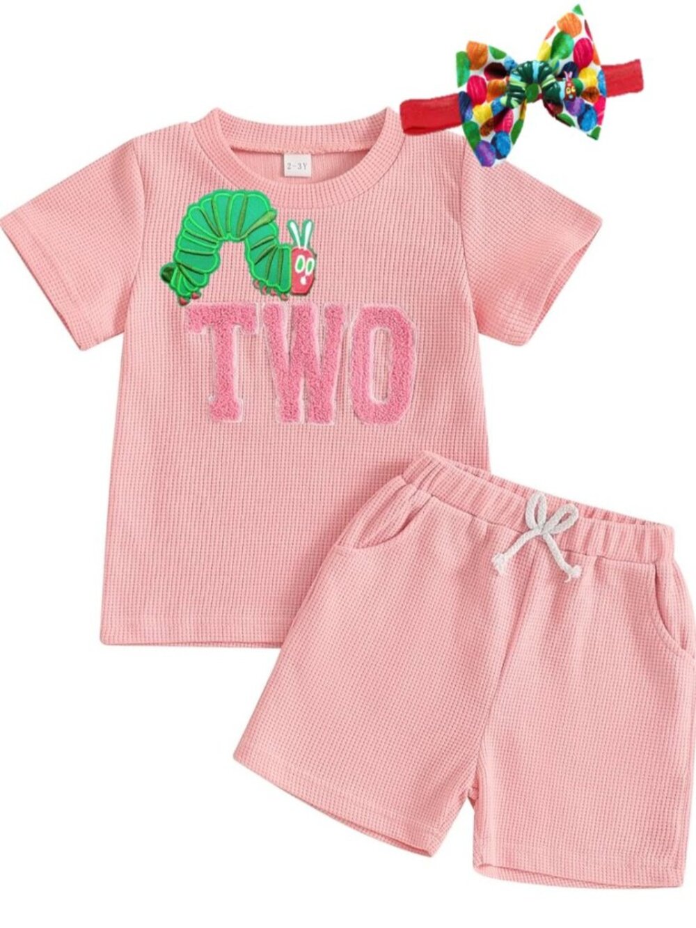 The Very Hungry Caterpillar Outfit Pink Girl Second Birthday Clothes Shirt Bow